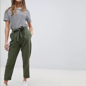 ASOS Petite Woven Peg Pants w/ Tie